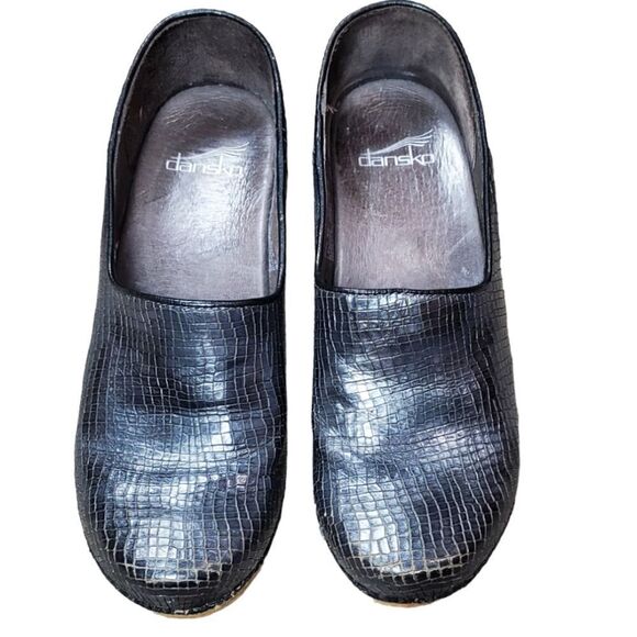 Dansko Gray Metallic Clogs  - Picture 1 of 6